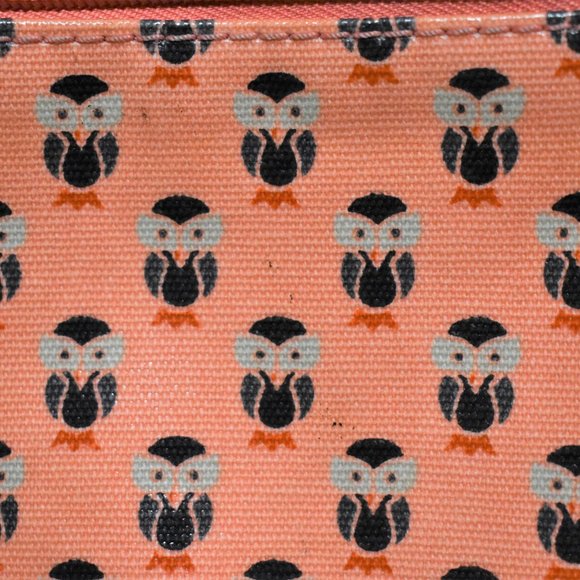 Fossil Coated Canvas Owl Print Crossbody Shoulder Bag Purse - Picture 4 of 10